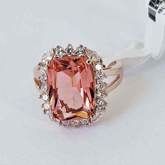Charles Winston Jewelry - Charles Winston Padparadscha Sapphire Ring 18k Rose Gold Vermeil Size 7 New